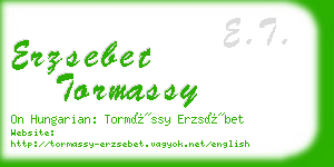 erzsebet tormassy business card